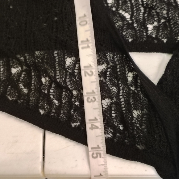 NORDSTROM SHRUG WOMES SZ SMALL 100% CASHMERE BLACK FRONT TIE SOFT CHIC LUXURY - Picture 8 of 8